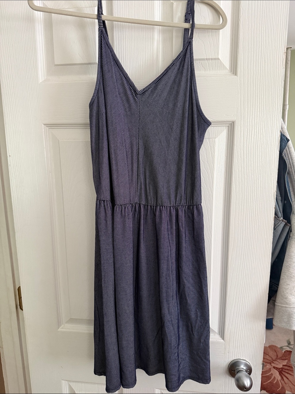 Universal Thread Navy Striped Sleeveless Midi Dress
